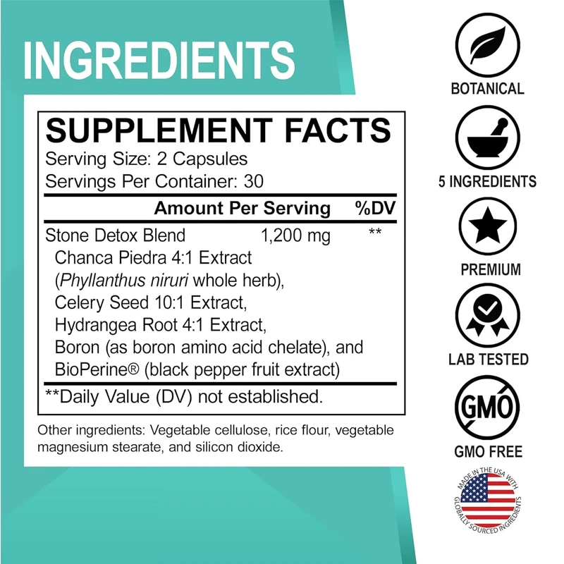

Stone Breaker Chanca Piedra Capsules - Gallbladder Formula With Hydrangea Roots -60 Capsules