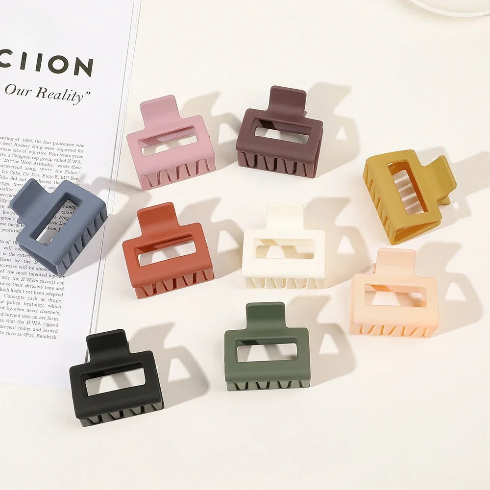 Small 5cm Square Solid Color Hairpin Fashionable Women's Hair Grabber on The Back of The Head Girl Hair Accessories Gift