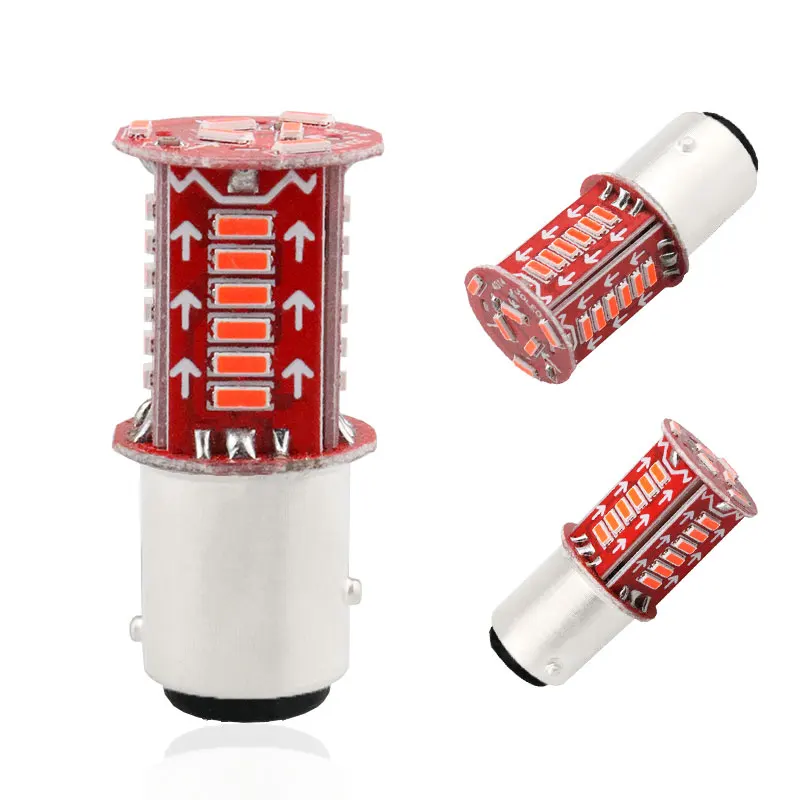 Ampoule LED Stroboscopique 1157 pour Feux de Stop Arrière de Voiture, Lumière de Jour Blanche et Rouge, P21W, BAY15D, 30SMD 4014, 1 Pièce