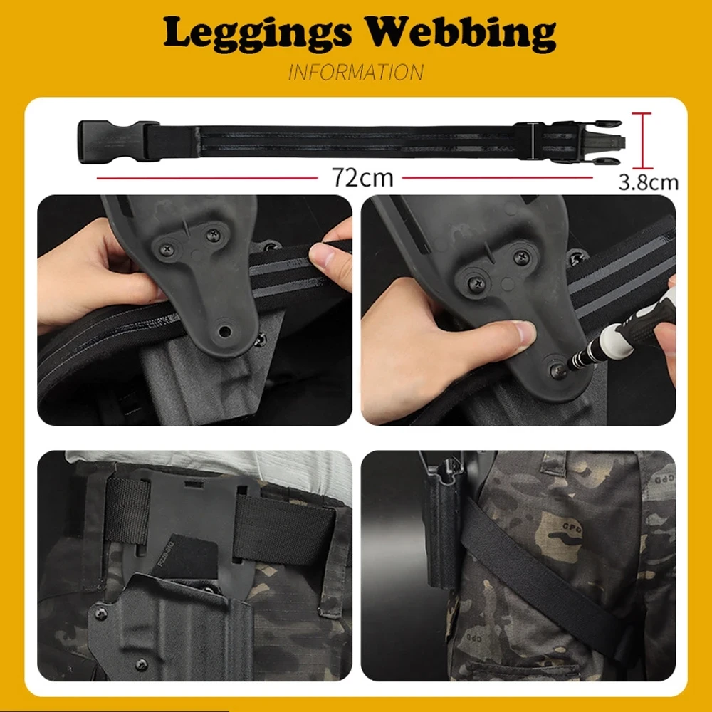 Tactical Drop Leg Band Strap Quick Locking System Kit for Glock17 M9 Pistol Holster Platform Adapter with QLS 19 22 Hunting Gear view 5