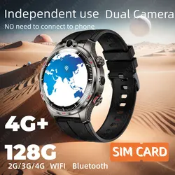 Dual Camera 4G 128G Rom 1000mAh LW12 Smart Watch Video SIM Call WiFi Connectivity App Download Face recognition Smartwatch