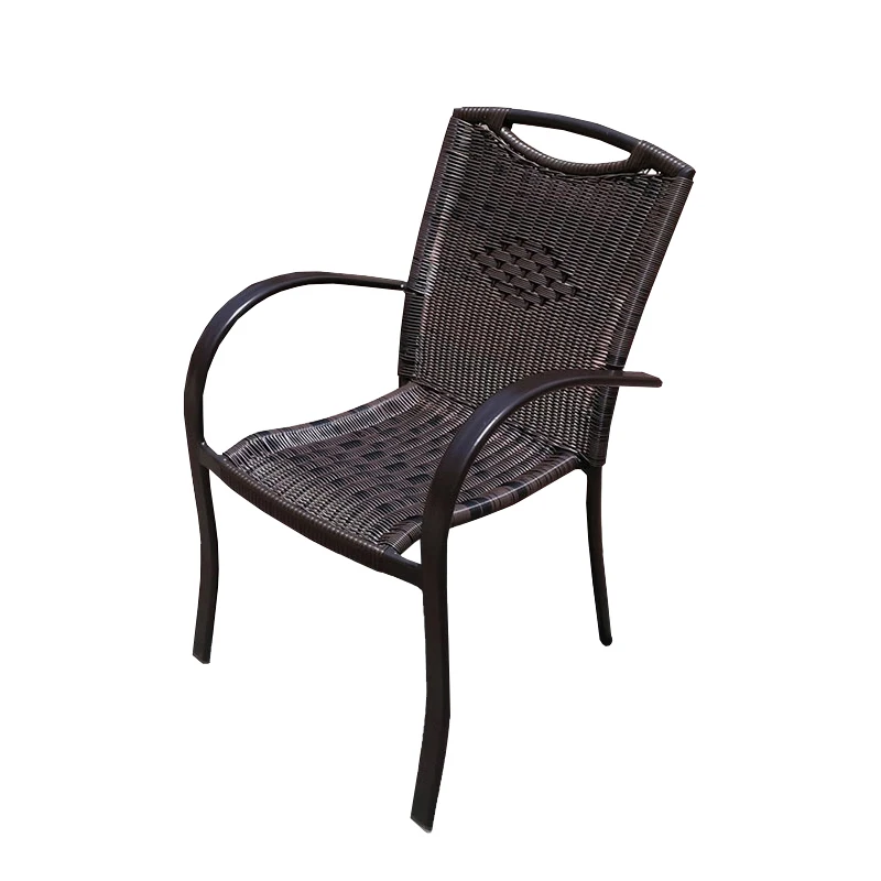 Wholesale Restaurant Terrace Furniture Outdoor Chair Rattan Armchair Garden Chair Mingmeng Aluminium Alloy Armchair Rattan