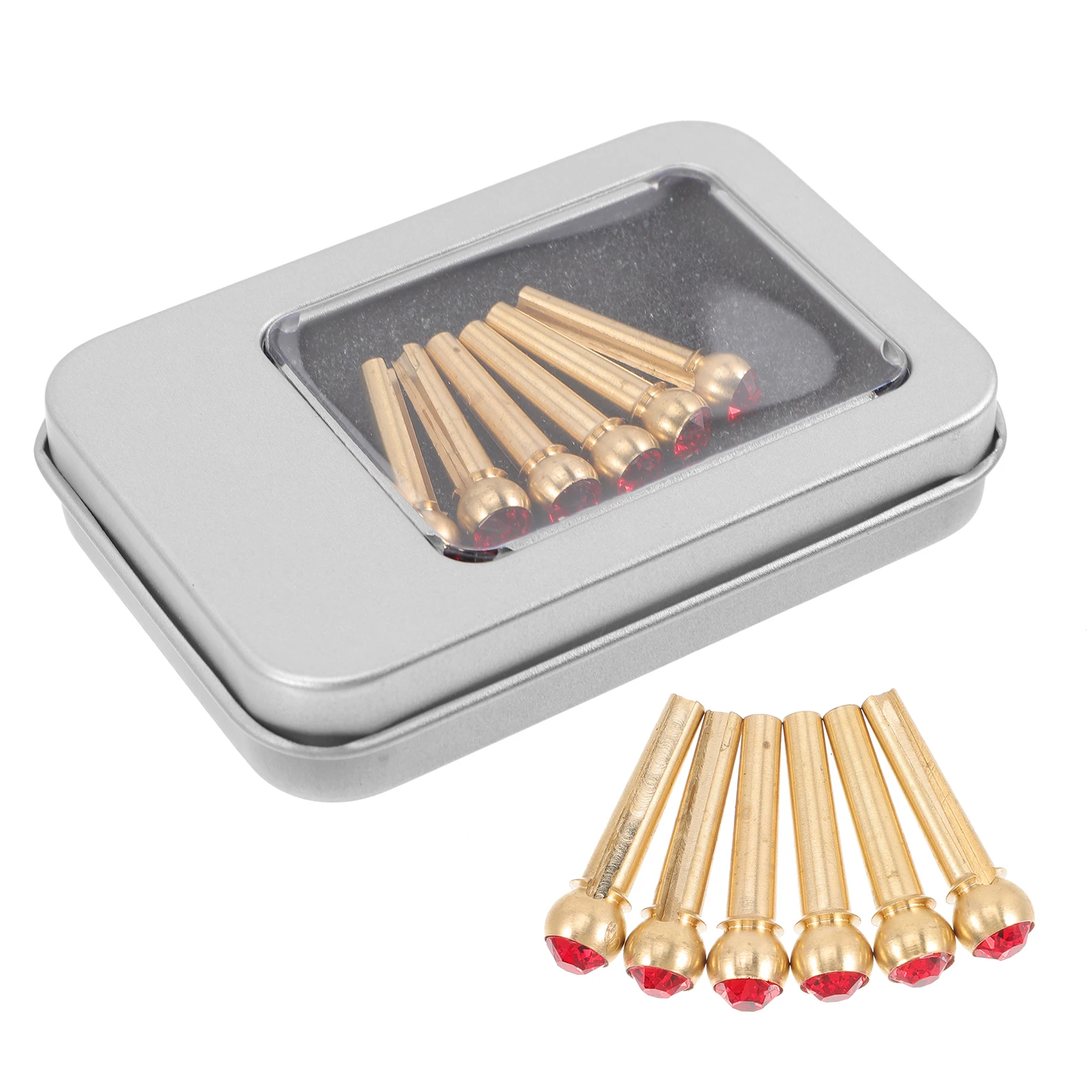 

6pcs Copper Guitar String Pegs Durable Practical Simple Structure Easy Use Lightweight Portable Outdoor Guitar Bridge Pins