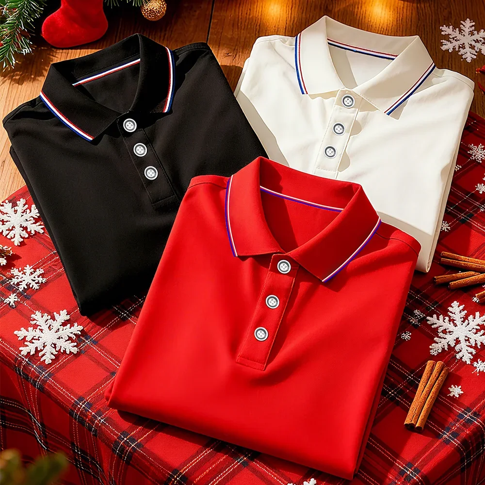3 قطع قميص بولو رجالي كاجوال بأكمام قصيرة للحفلات والرياضات الخارجية والمناسبات الاحتفالية - هدايا رائعة لعيد الميلاد