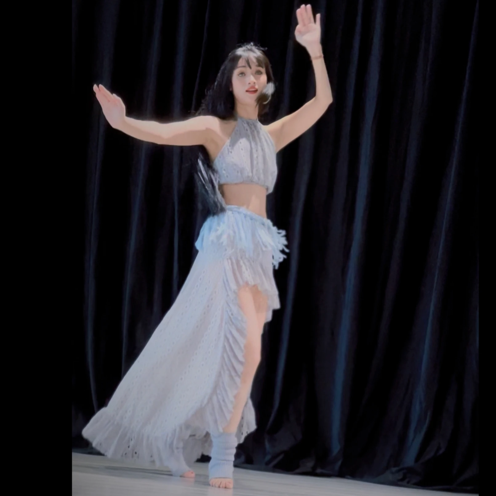 

New Oriental Dance Costume Women's High end Sexy Lace Grey Set Sexy Temperament Performance Clothing Practice Clothes