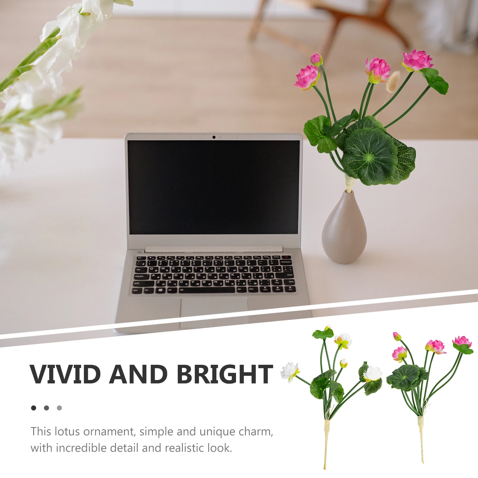 

Artificial Lotus Decoration Realistic Plastic Flower for Home Office Lifelike Simulation Adornment Plant Decor Fake PlantsFlower