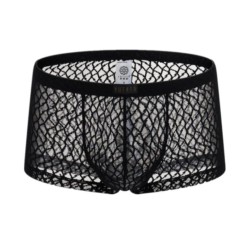 Men\'s Boxershorts Panties Men Lace Boxers Underwear Man Sexy Solid Underpants Hombre Trunk Shorts U Pouch Cuecas Calzoncillos