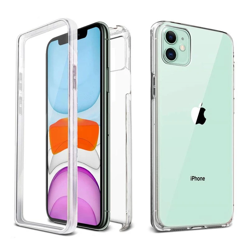 

100 360 Double Protector Case For iPhone X XS Max XR 11 12 Pro MAX Funda Cover For iPhone 12 7 8 6 6s Plus 5S Silicon Phone Case