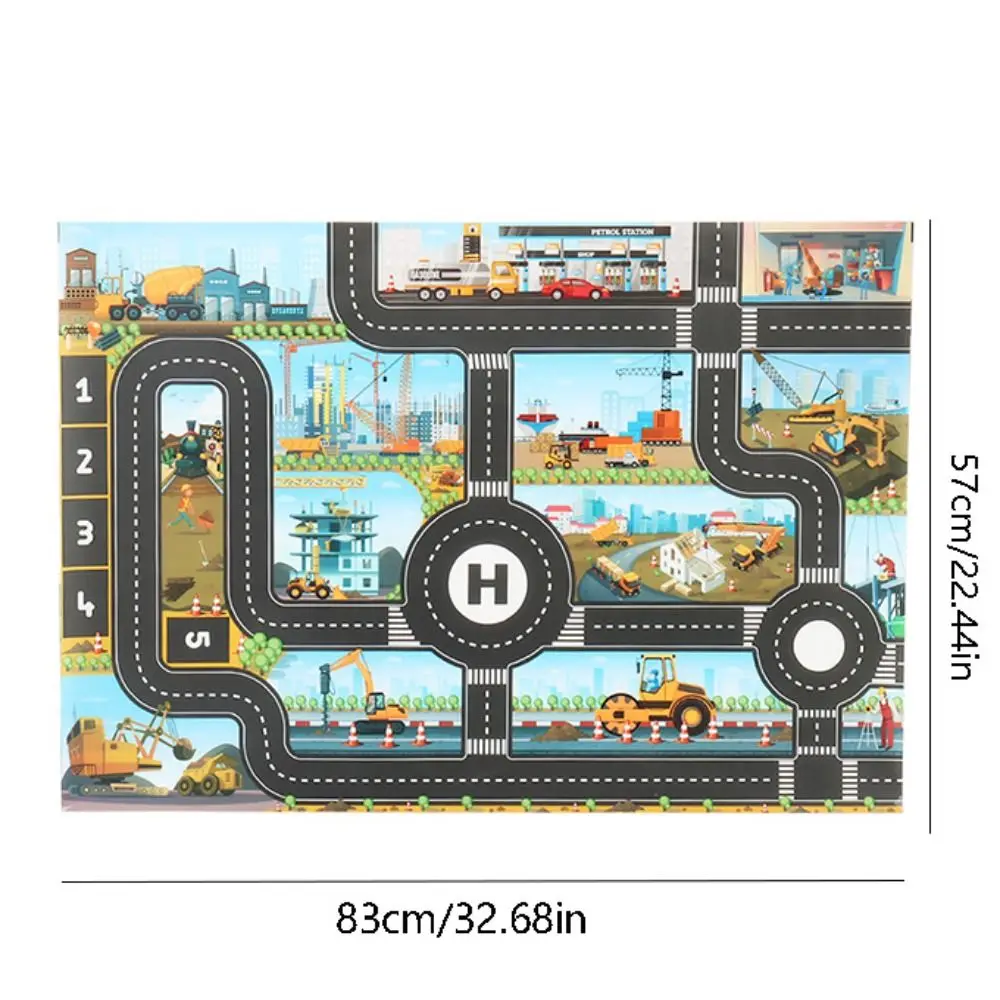 Mapa de tráfico de coches para niños, tapete de juego, estacionamiento de la ciudad, mapa de ruta, señales de tráfico, Alfombra de carretera, juguetes de escalada