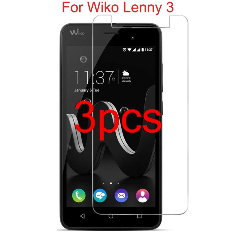 3pcs clear guard on for wiko lenny 3 tempered glass protective film front cover screen protector on for lenny3 dassh x2 k-kool