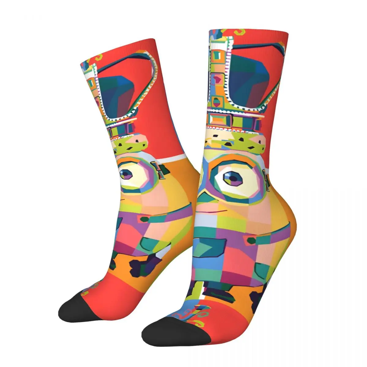 Minions King Color Men's Socks Retro Harajuku Despicable Me Minions Street Style Novelty Seamless Crew Sock