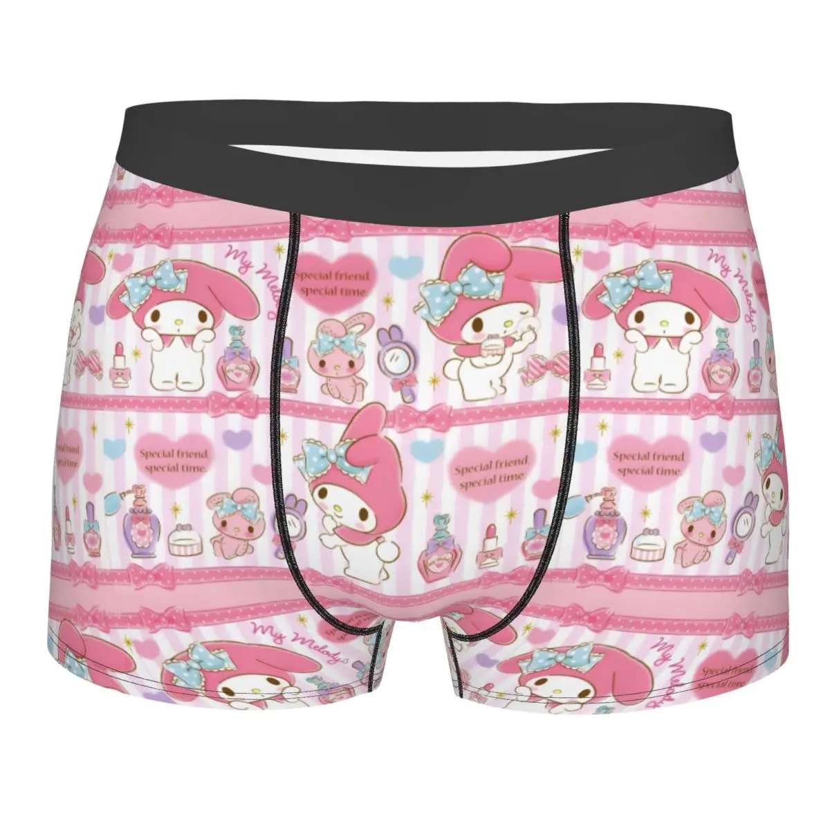

Мужское нижнее белье на заказ, модные мужские трусы-боксеры с рисунком My Melody And Kuromi, мягкие шорты, трусы