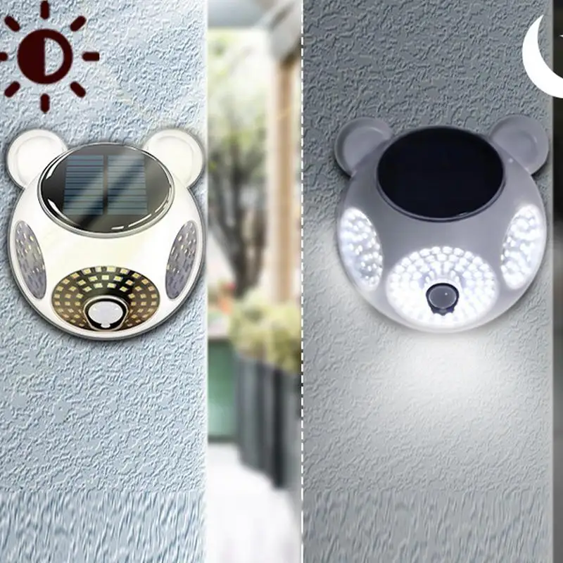 Human Body Sensing Light Bear Shaped Solar Wall Light Solar Sensor Light Solar Lights For Outside Motion Sensor Night Light