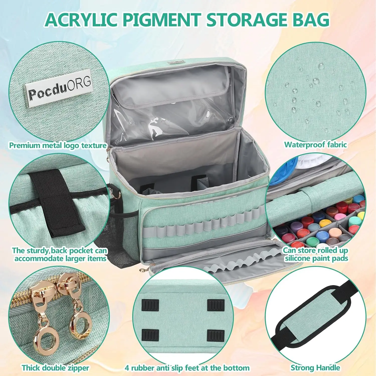 Artist Bag Nail Supplies Organizer Makeup Organizer Box Unique Roll Up Brush Holder Adds Portable