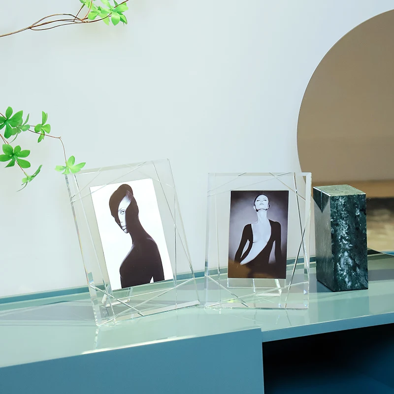 6 inch 7 inch fashion light luxury crystal picture frame table photo model room desk photo frame development custom photo