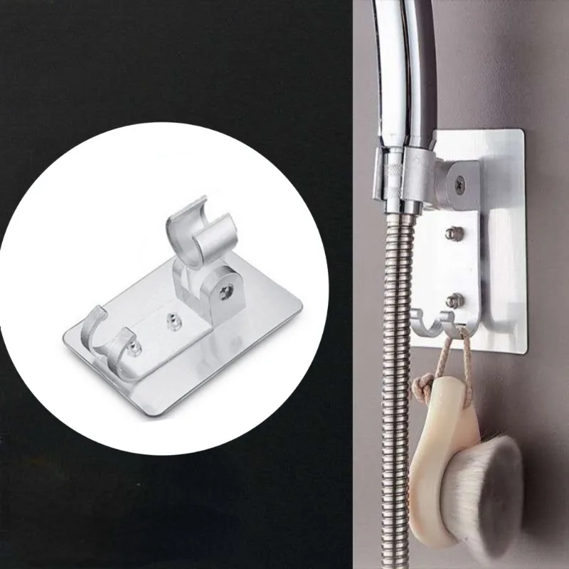 2PCS Bathroom Perforation-free Shower Holder The Shower Can Be Rotated Up and Down To Adjust The Shower Aluminum Holder