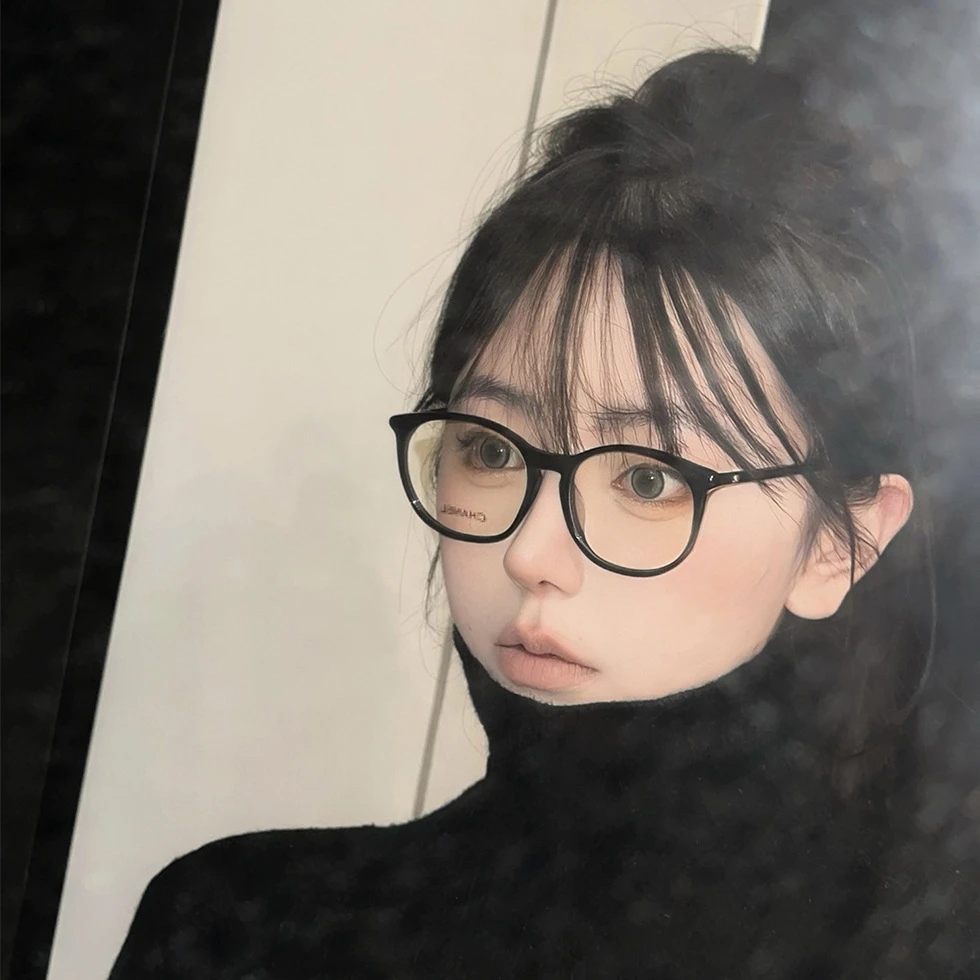 KatKani Fashion Retro Round Luxury Eyeglasses Women And Men Acetate Small Face Optical Prescription Logo Glasses Frame CH3282