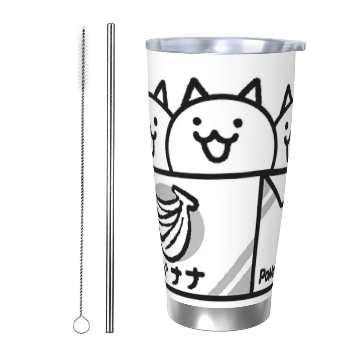 Battle Cats Stainless Steel Tumbler Vacuum Insulated Mugs Thermal Cold Cups Straws With Lid 20oz