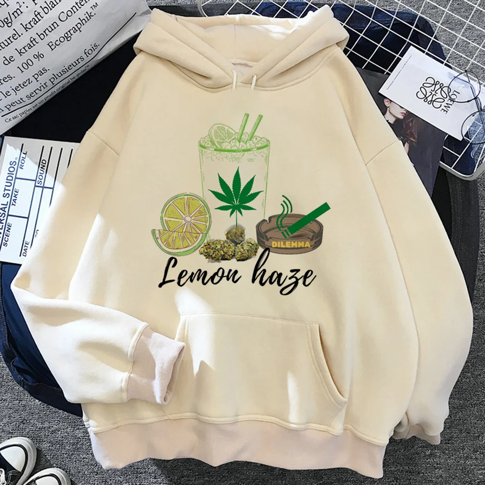 Weed hoodies women graphic Winter vintage Hooded Shirt clothing female aesthetic sweater