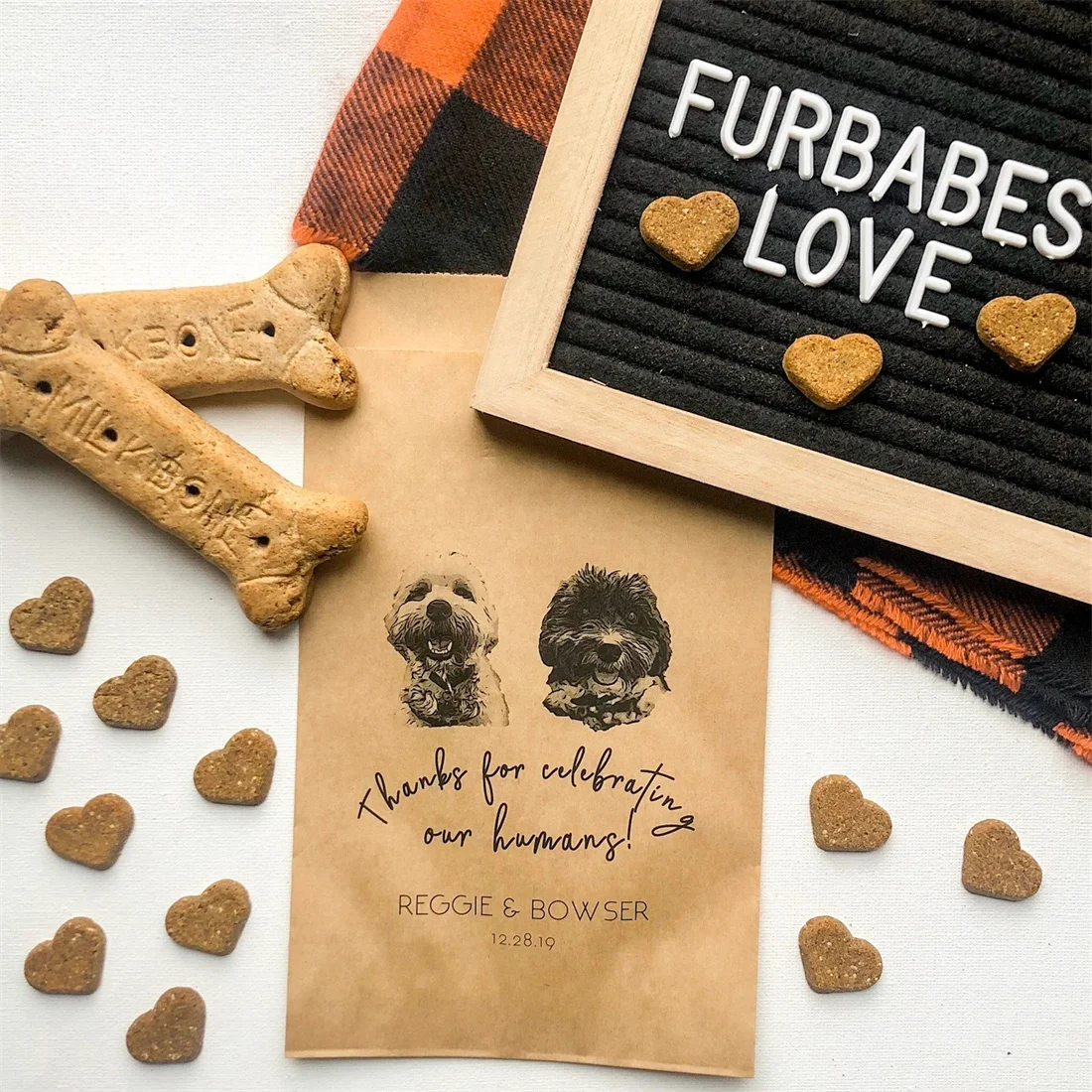 50PCS Wedding Favors Bags | Custom Pet Favor Bag | Thank You For Celebrating Our Humans | Doggie Birthday Party Favor Bags