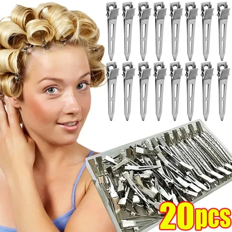 2/20pcs Hair Care Clips Stainless Steel Hairdressing Sectioning Clips Clamps For Hairdressing Barber Hair Cut Use Styling Tools