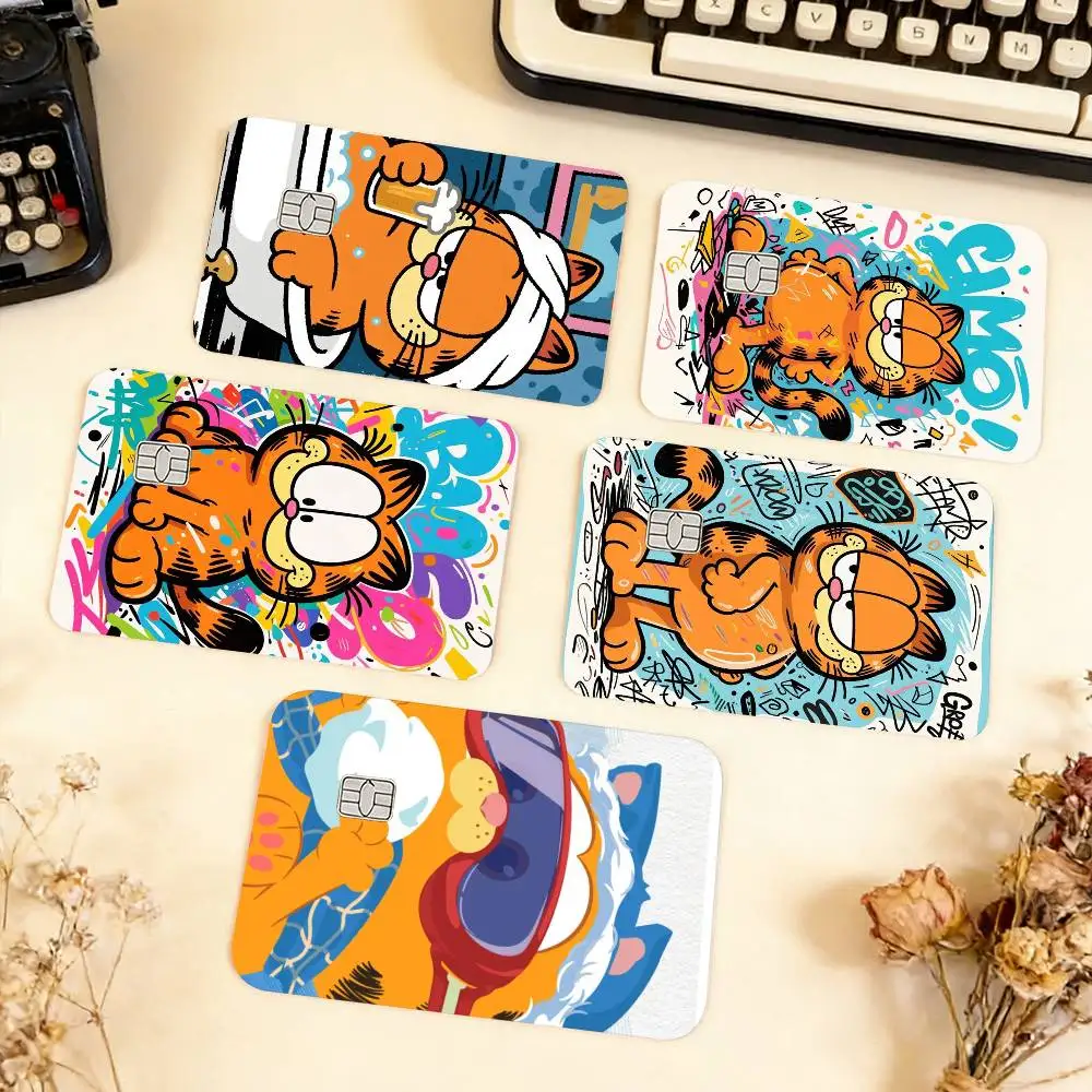 

Cute G-Garfield Waterproof Film Skin Cover Credit Card Stickers Debit Front Bank Bus Pass