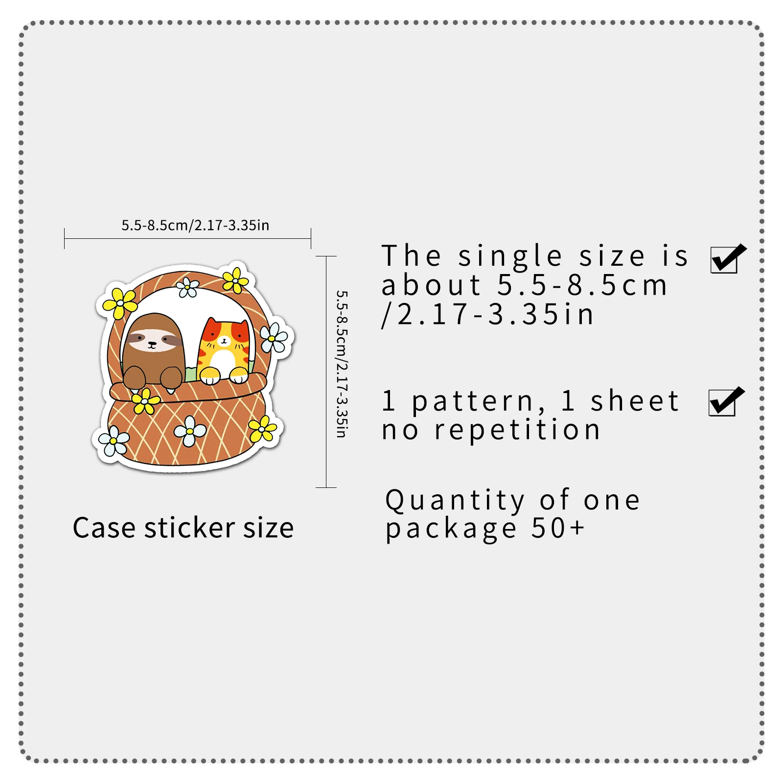 50Pcs Sloth series Cartoon Cute Waterproof Sticker Skateboarding Snowboard Retro Vinyl home decal Sticker