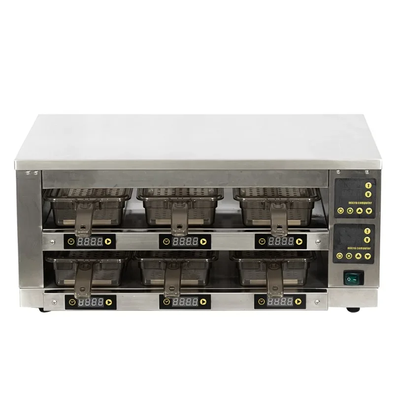 

Two-story six-plate hamburger meat insulation cabinet fast