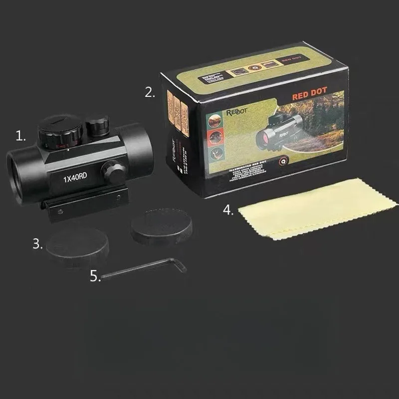 أحمر أخضر نقطة منعكس البصر 1X40 الجسم المعدني ريد دوت البصر أحمر أخضر اللون 5 مستوى مشرق صالح ل 11 مللي متر/20 مللي متر مسدس لعبة الملحقات