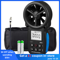 Holdpeak 866A Anemometer, Handheld CFM/CMM Air Flow Meter for Wind Speed, Temp, Humidity & Dew Point with USB