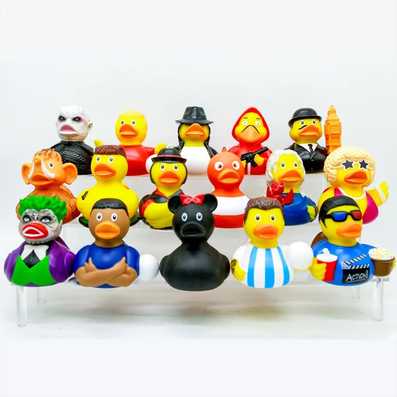 จํานวนมากเป็ดยางว่ายน้ําอุปกรณ์อาบน้ํา Action Figures ของเล่นตุ๊กตา Kawaii รวบรวมตกแต่งเด็กของขวัญ