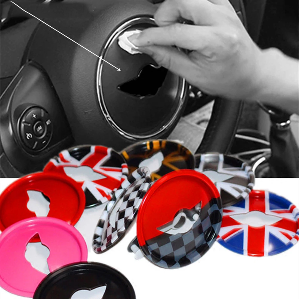 Union Jack Steering Wheel Center Case Cover Sticker Decal For MINI Cooper One S F55 F56 F60 Countryman Auto Styling Accessories