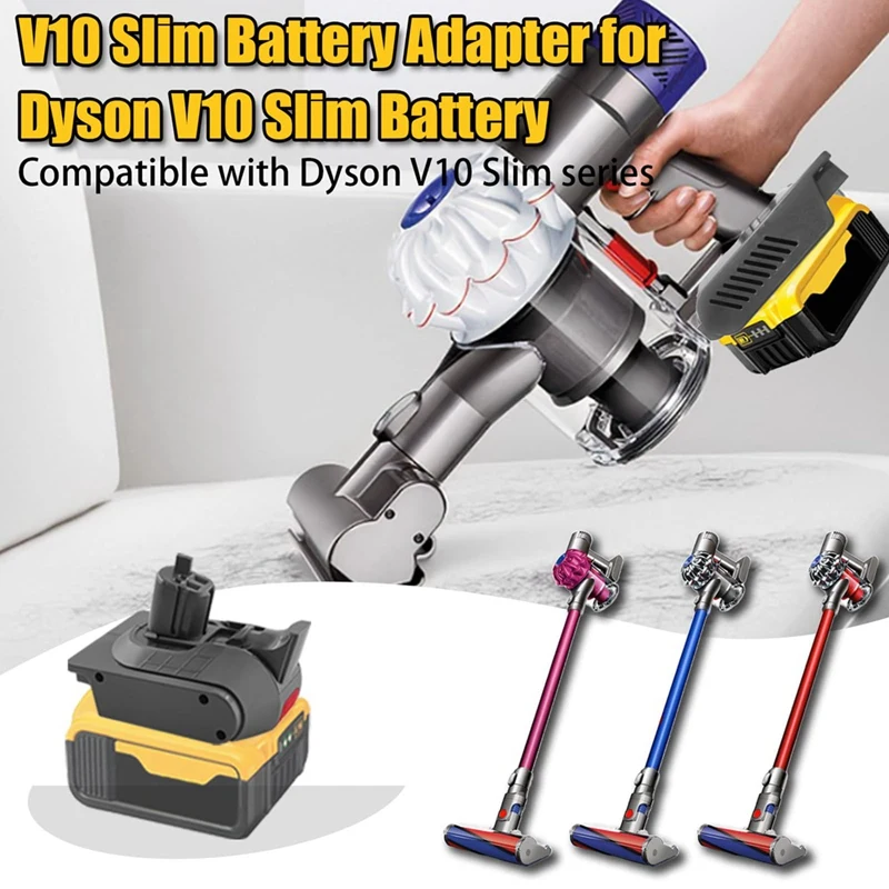 DW20V10 Slim akumulator dla Dewalt 20V akumulator litowo-jonowy konwertuj na dla Dyson V10 cyfrowy odkurzacz Slim