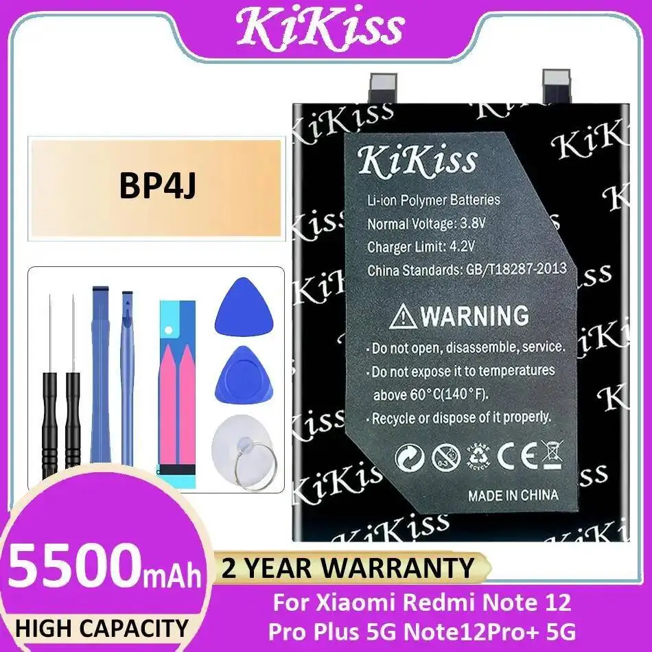 

BP4J High Performance Mobile Phone Battery 5500Mah For Xiaomi Redmi Note 12 Pro Plus 5G Note12pro+
