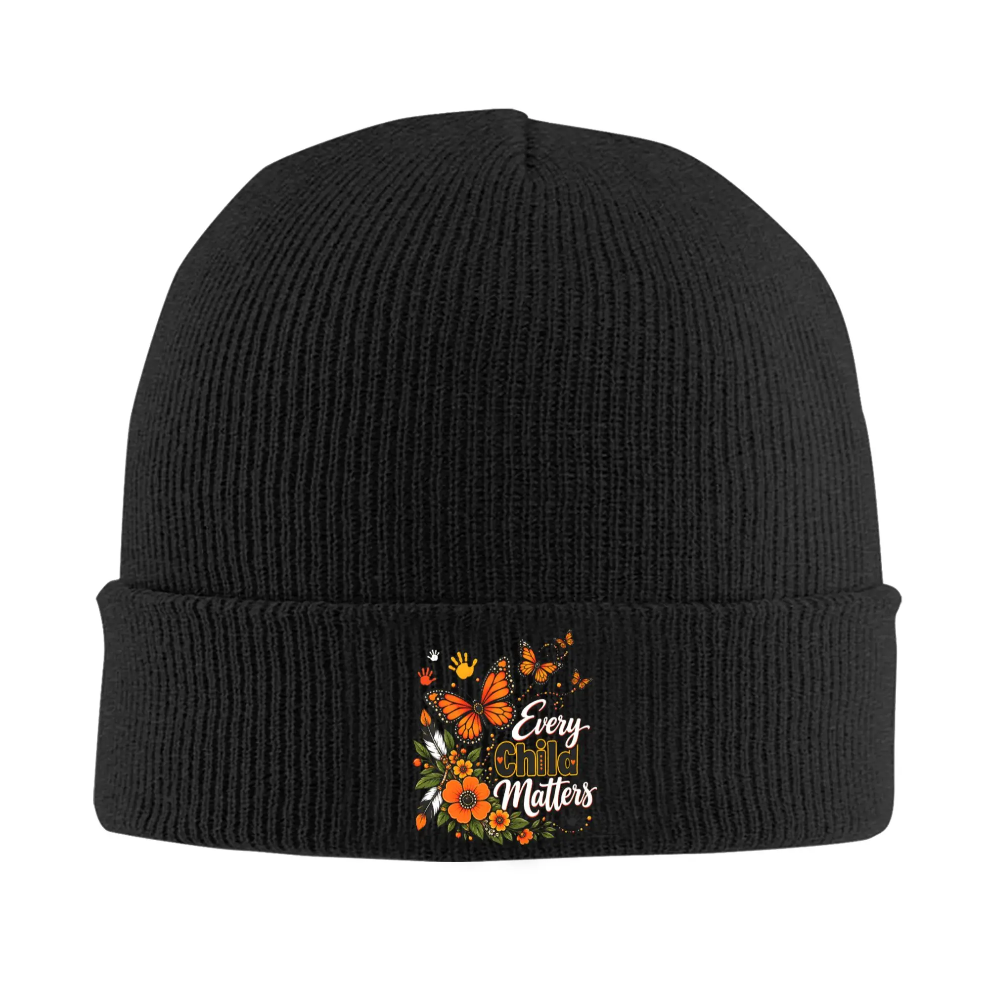 Every Orange Day Child Kindness Matter Beanie Hats  Bonnet Hats Adult Unisex Street Y2K Kpop Knit Hat Autumn Head Wrap Caps