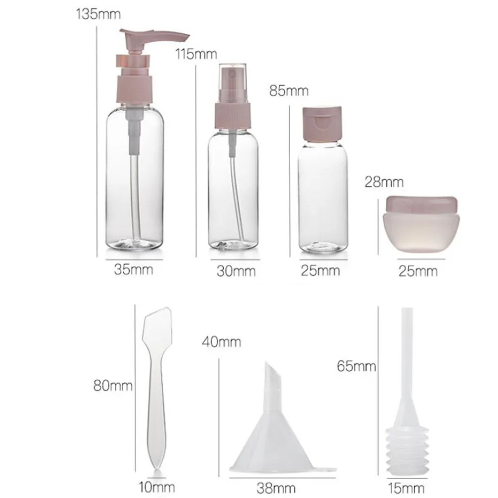 

8pcs Makeup Containers Emulsion Bottles Travel Empty Lotion Spray Mini Cleanser Portable Storage For Shampoo Hand Soap