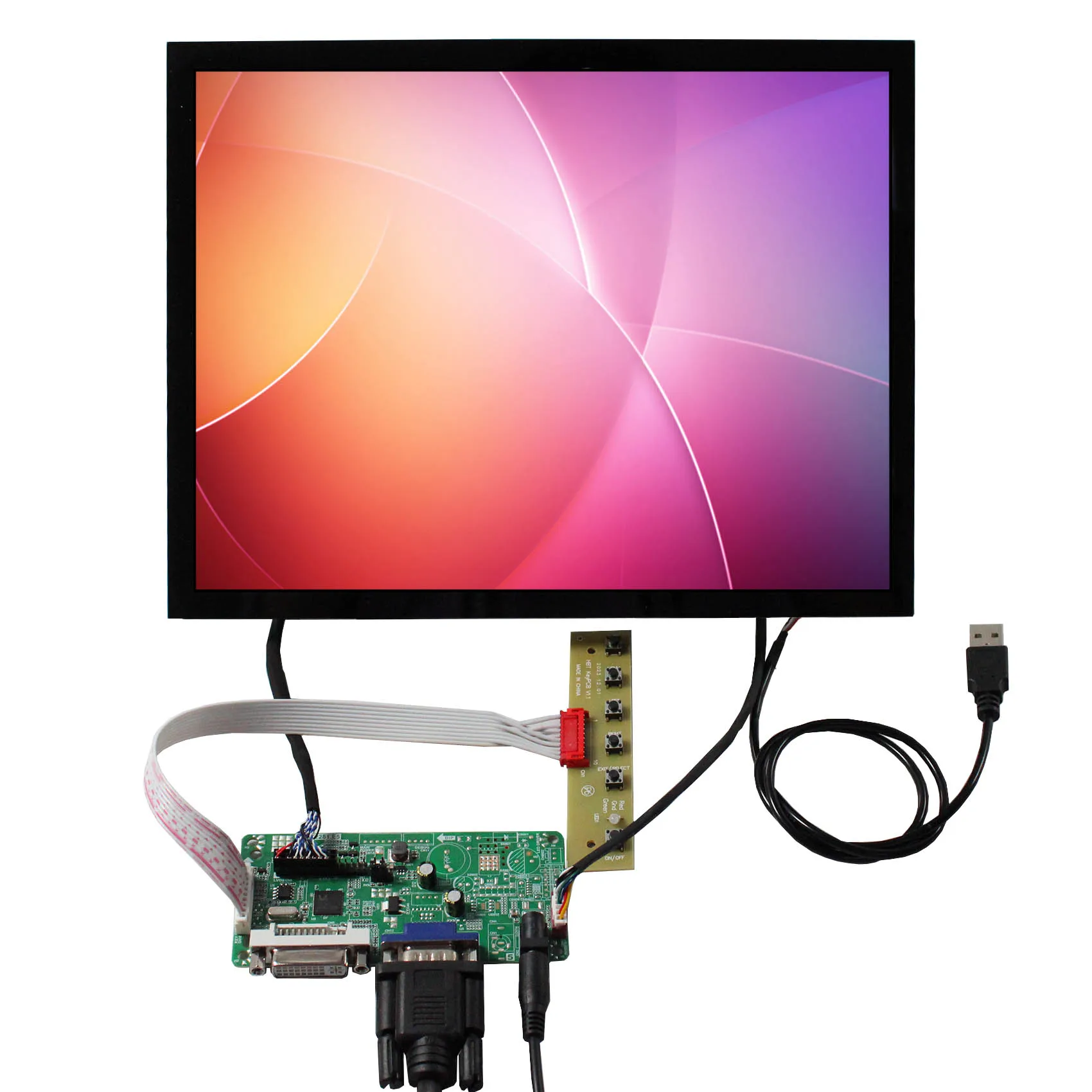 

12.1" CLAA121XA02 1024x768 4:3 Capacitive LCD Touch Screen DVI VGA Control Board