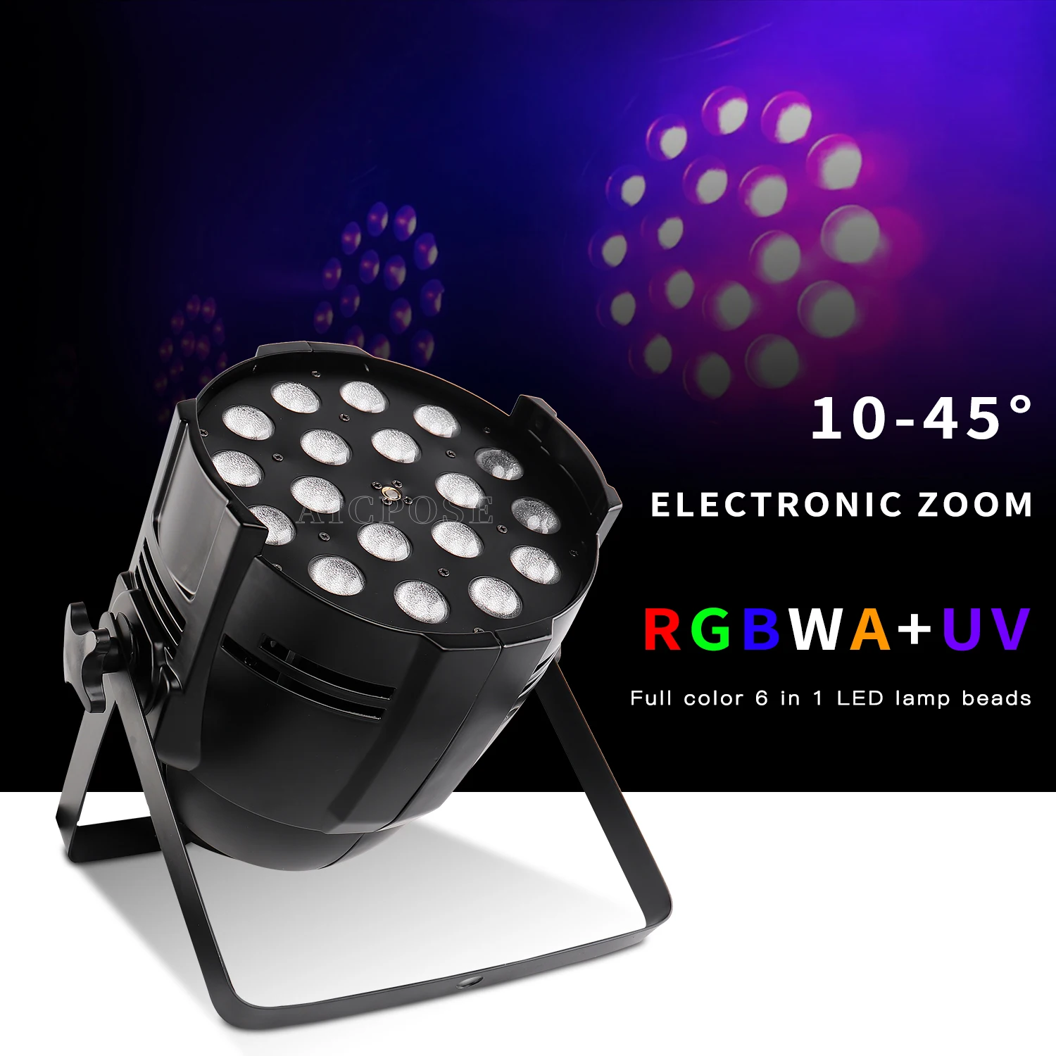 DMX 18x18W RGBWA UV 6in1 Led Zoom Par Light led effect light dj dmx lights disco light zoom 10-60 degree Stage lighting