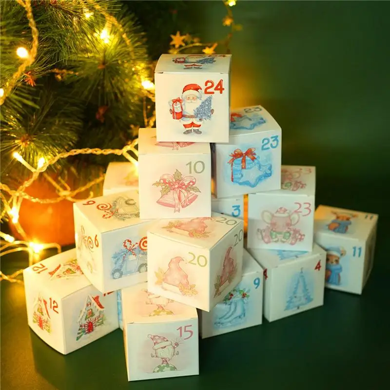 Christmas Advent Calendar Boxes 24 Days Advent Calendar Boxes Christmas Advent Countdown Treat Boxes Empty Box