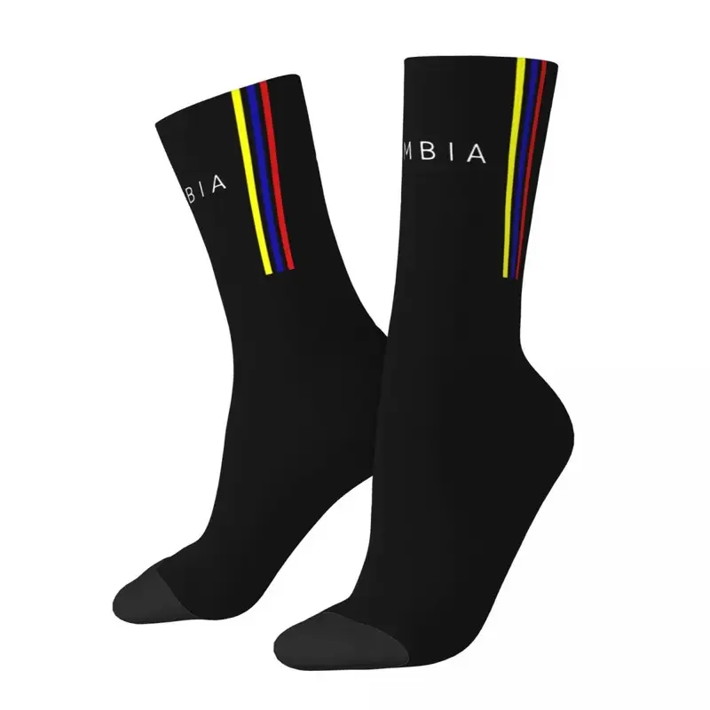 Y2K Colombia flag men women polyester casual novelty spring summer autumn winter middle tube socks gifts