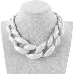 High Quality Punk Big Choker Necklace Pendant Women Collar Statement Brand White Chunky Thick Chain Necklace Bohemian Jewelry