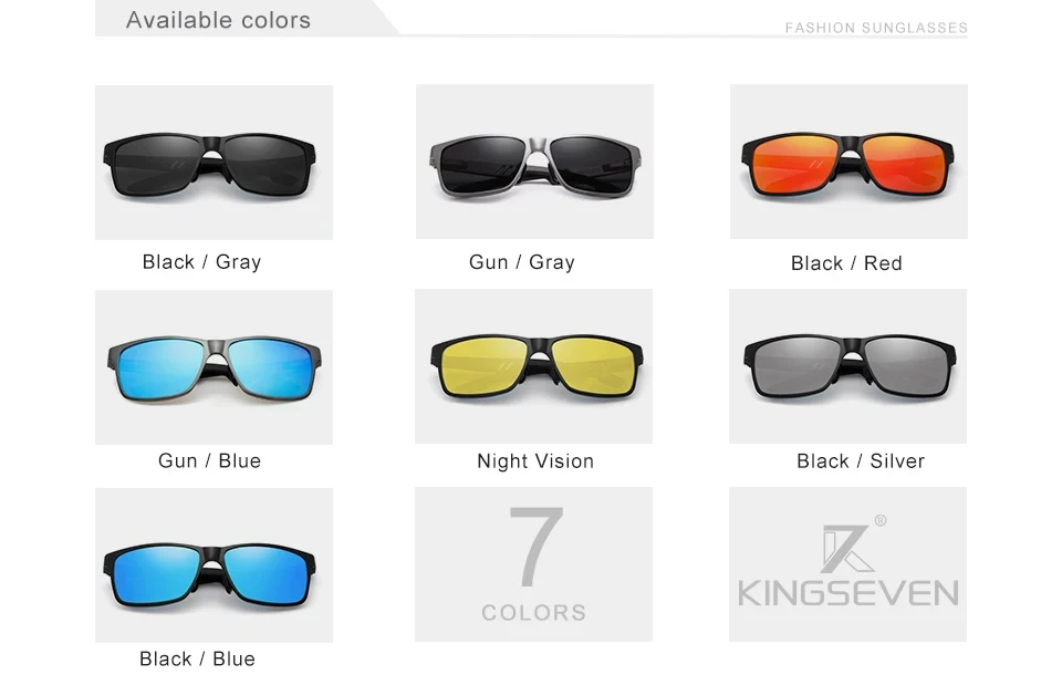 KINGSEVEN Männer Polarisierte Sonnenbrille Aluminium Magnesium Fahren UV400 Gläser Rechteck Shades Augenschutz Luxus Männlichen Brillen – Detail 2