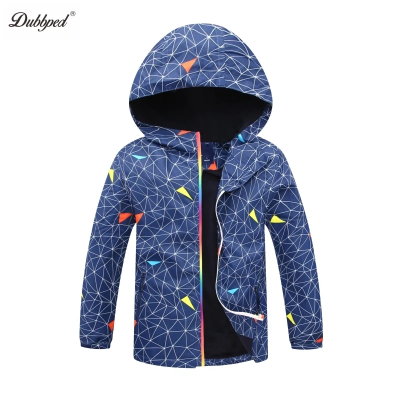 Dubbped Brand Jackets Children Outerwear Coats 2023  Boys Spring Autumn Waterproof Windproof Fleece Hooded Kids Sport Clothing