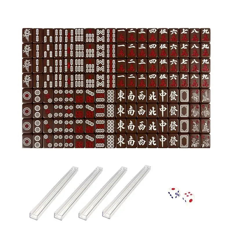 Portable Mahjong Table Set Portable Mahjong Set Mini Mahjong Family Board Game Easy To Carry For Travel Student Dormitory