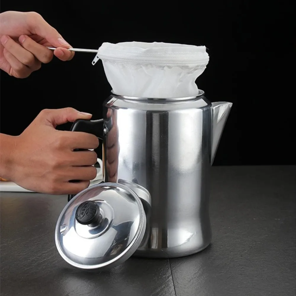 Hong Kong Style Coffee Percolators Aluminum Alloy Milk Tea Pot Hand Made Coffee Maker Kitchen Accessories 3L Teapot