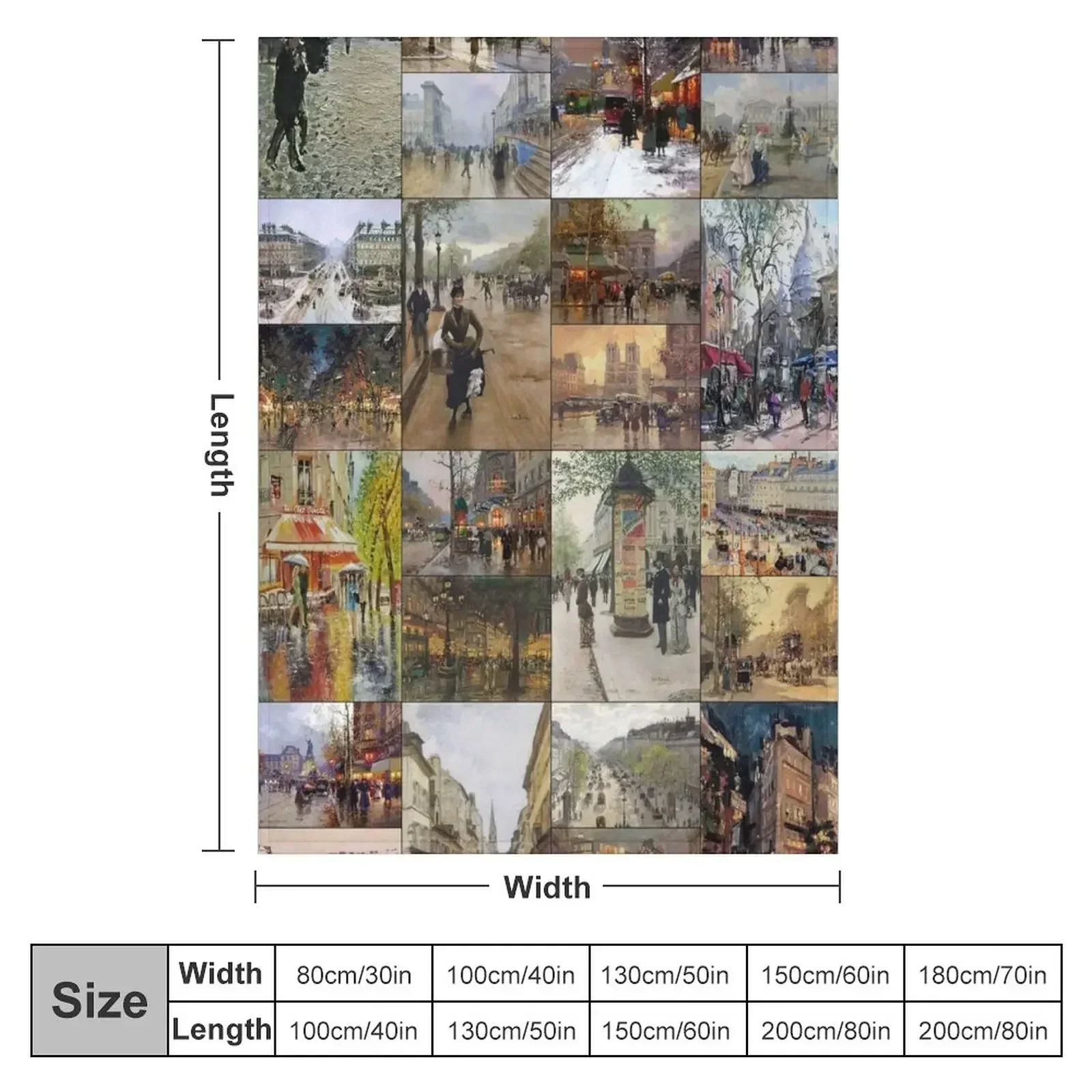 Impressionist Paris Throw Blanket Comforter Furrys Decorative Sofa Quilt Kid'S christmas gifts Blankets
