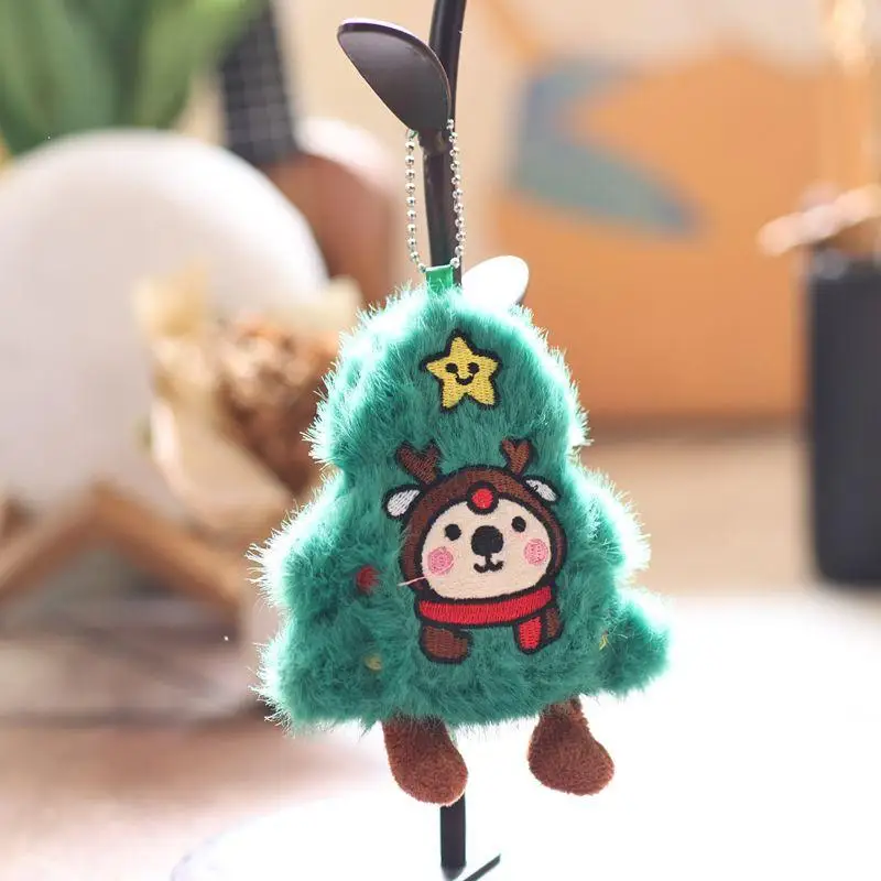 Leuke cartoon pluche kerstboom pop hanger creatieve rugzak hangend ornament decoratief