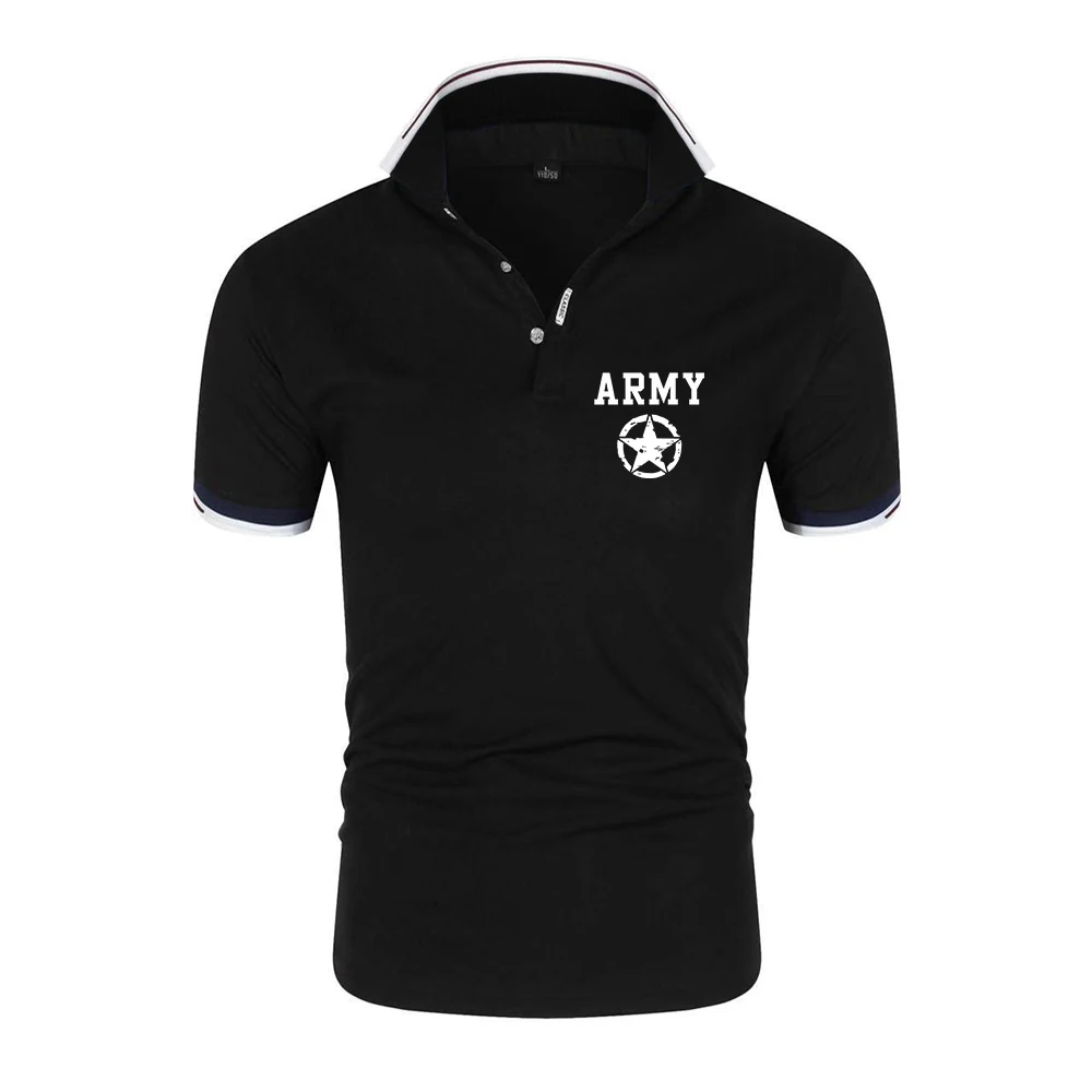 ARMY And Five Pointed Star 2026 Man's New Polo Shirts Breathable Sport Summer Fashion Short Sleeve T shirt
