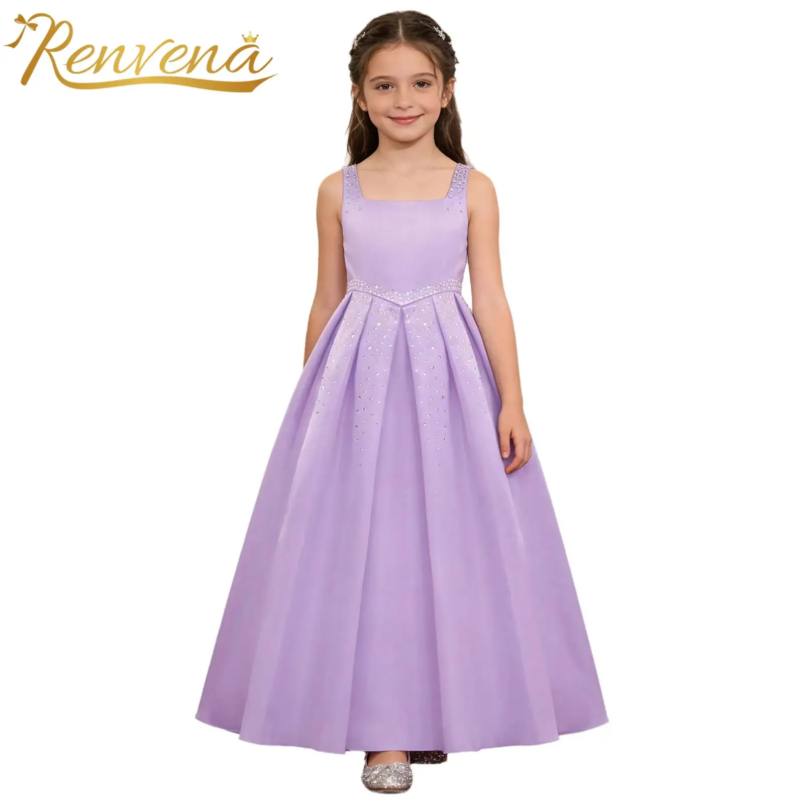 

Princess Ball Gowns Junior Bridesmaid Dress Elegant Sleeveless Birthday Dance Formal Communion Wedding Party Flower Girl Dresses