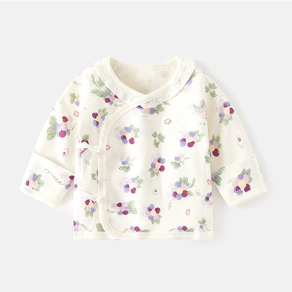 Baby Shirt Long Sleeve Cotton Floral Cute Pattern Spring Autumn Winter Newborn Boy Clohtes Hospital Baby Girl Tops